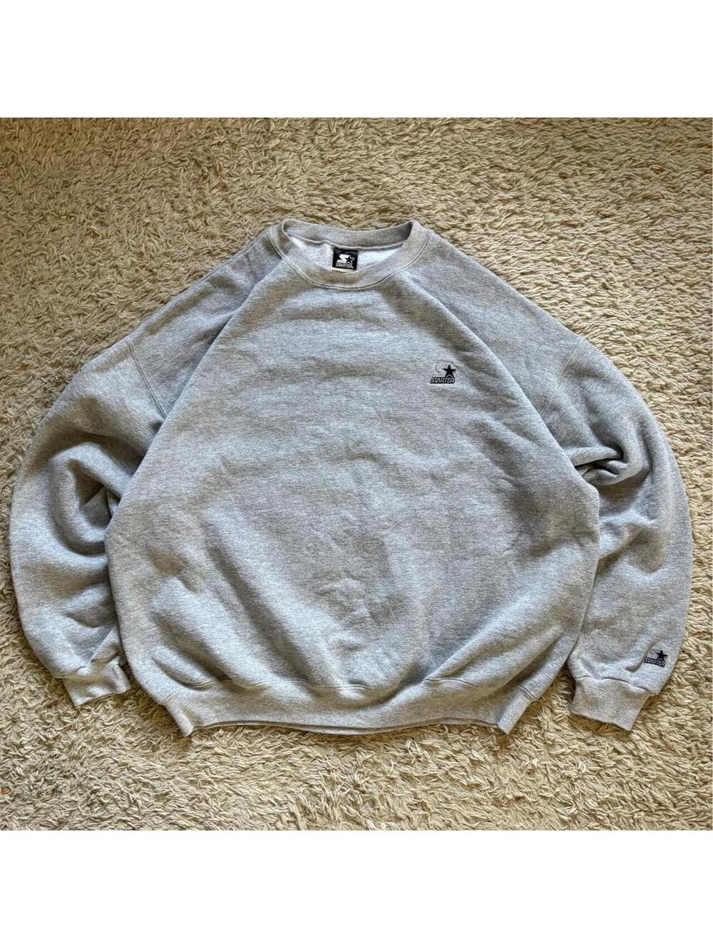 Vintage 90s Starter Gray Cotton Crewneck Sweatshirt